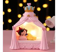 Lámpara LED de noche para bebé, de resina linda en cuento de hadas, mesita de noche, para regalo de cumpleaños para niños, niña, decoración de hogar (rosa)
