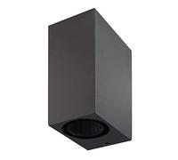Lámpara LED de pared de exterior antracita angular 3 vatios blanco cálido - IP44 Up undamp; Down de exterior - luminaria de aluminio - 2x GU10 focos de exterior jardín - lámpara