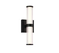 Lámpara LED de Pared Luz Wandleuchte Corvin IP44 Negro Claro 35,5 cm