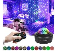 Lámpara LED de proyector de ondas de océano con altavoz Bluetooth, luz nocturna LED con mando a distancia, iluminación LED para escenarios, para fiestas, dormitorios, habitaciones de juegos, cine en casa