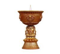 Lámpara LED de resina simulada para centro de mesa budista, templo tibetano, lámpara electrónica de mantequilla, luz recargable