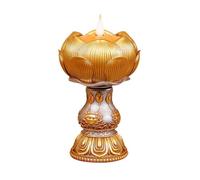 Lámpara LED de resina simulada para centro de mesa budista, templo tibetano, lámpara electrónica de mantequilla, luz recargable