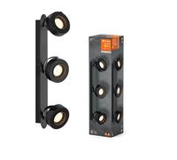 Lámpara LED De Techo Aplique Decoración 3 Bombilla Venus Negro 16W 1500lm
