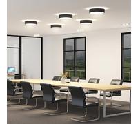 Lámpara LED de techo Arcchio Vanida, negra, Ø 40 cm, arriba/abajo True