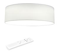 Navaris Lámpara LED de techo moderna 32 cm - Iluminación de interior con pantalla para salón dormitorio - Con mando a distancia y temporizador - Blanco