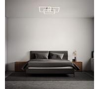 Lámpara LED De Techo Cromo 80x50cm 57W 5700lm Blanco Cálido Efecto Destello