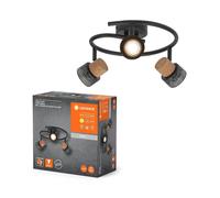 Lámpara LED De Techo Decoración Bombilla Corcho Negro Redondo 3 X 3,4W GU10