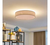Lámpara LED de techo Ellamina de Lindby, Ø 60 cm, blanca, textil