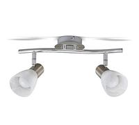 Lámpara LED de techo I Focos giratorios I Lámpara de techo con 2 bombillas E14 I Orientable I Habitación I Níquel mate I Color de la luz blanco cálido I 230 V I IP20 I 2 x 5 W