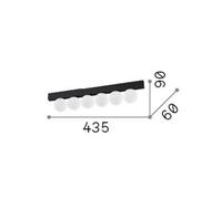 Lámpara LED de techo IDEAL LUX Binomio en latón, longitud 44 cm, 6 luces
