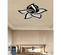 Lámpara LED de techo moderna regulable Plafón luminoso acrílica con forma de flor Lámpara empotrada de 170 W Lámparas,para salón recibidor,dormitorio y cocina Con mando a distancia (Negro, L60cm)