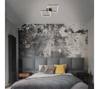 Lámpara LED De Techo Negro 52x52cm 18W Blanco Cálido Brillo Estrellas