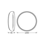Lámpara LED de techo OSRAM ORBIS LIVIA, Ø 30 cm, gris, metal atenuable