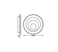 OSRAM Plafón ORBIS SPIRAL ROUND 365mm, blanco, 38W, 2400lm, color de luz blanco cálido, distribución eficaz de la luz indirecta, larga duración, redondo, módulo LED, IP20, 3000K.