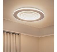 OSRAM Plafón ORBIS SPIRAL ROUND 685mm, blanco, 63W, 5000lm, color de luz blanco cálido, distribución eficaz de la luz indirecta, larga duración, módulo LED, redondo, IP20, 3000K.