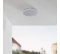 Lámpara LED de techo para exterior Doki de Lindby, 34 cm, blanca, plástico