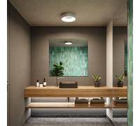 Lámpara LED de techo Paulmann HomeSpa Casca, blanco/aluminio, IP44