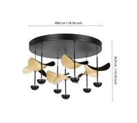 Lámpara LED de techo Stars of Light Dracera, negro/dorado, Ø 51 cm