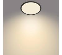 Lámpara LED de techo SuperSlim de Philips, IP44, Ø 24,5 cm, negro