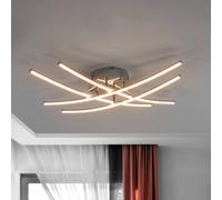 Lámpara LED de techo Yael de Lindby, color cromo, metal, 67 cm de largo True