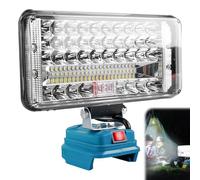 Lámpara LED de trabajo con batería para Makita 18 V, 90 W, con carga USB, 7500 lm, 7 pulgadas, foco LED portátil, con batería, para Makita de 18 V, sin batería