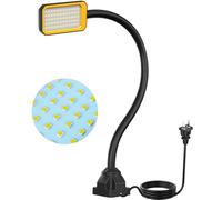 Lámpara LED de trabajo de cuello de cisne de 20 pulgadas, 2500 lm, ajustable, con fijación de tornillo, para torno, taladro, banco de trabajo y taller, 25 W (fijación)