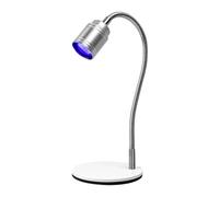 Lámpara LED de uñas con pedal, flexible de 360°, adecuada para extensiones de uñas, aplicaciones de punta 3D, soporte resistente conector USB. (plata, talla única)