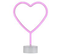 Lámpara LED decorativa de mesa Corazón (Corazón neon, Multicolor, L x An x Al: 8,5 x 29,5 x 24 cm, Funciona con pilas)