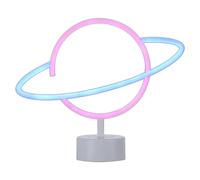 Just Light Lámpara LED decorativa Saturno (Saturno neon, Multicolor, L x An x Al: 8,5 x 29,5 x 24 cm, Funcionamiento en red)