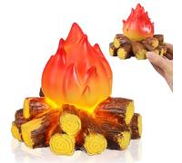 Lámpara LED Efecto Fuego de Resina para Mesa y escritorio | 11,5x11,5x11cm, 2W y 10000h, Decoración Interior para Halloween, Navidad y Cumpleaños