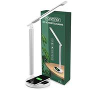 Lámpara LED escritorio luz ajustable cargador inalámbrico