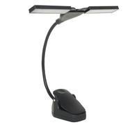 Lámpara LED flexible con clip para lectura de libros, lámpara LED de soporte de música con 2 hojas de música plegables de lectura de libros de viaje recargables por USB