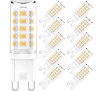 Lámpara LED G9 3W, 300 Lúmenes Bombilla LED G9 Que Reemplaza a La Lámpara Halógena G9 De 30W, Bombilla G9 No Regulable, Sin Parpadeo, Ángulo De Haz De 360 °, CA 220-240V,Cool white 6000k,10PCS