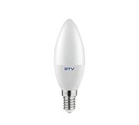 Lámpara LED GTV bombilla tipo gota E14 4000K blanco neutro, brillante - sin parpadeo, duradera - para iluminación LED en casa y oficina