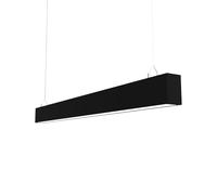 Lámpara LED Lineal Colgante Moderna, 150cm (60W) / 120cm (36W), Luz de Techo para Oficina y Comedor, Iluminación Profesional (Negra,1500mm,4500K)