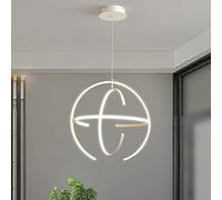 Lámpara LED Minimalista Moderna Regulable con Control Remoto para Sala de Estar e Isla de Cocina, diseño de Ondas Blancas, 80 x 10 cm