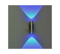 Lámpara LED moderna de doble cabezal para terraza, aplique de pared de metal azul súper brillante, lámpara de interior de alta potencia y ah