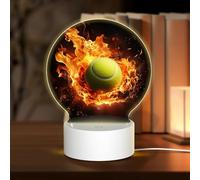 Lámpara LED nocturna 3D, base de lámpara acrílica, lámparas de amor, lámpara de tenis en llamas, lámpara de noche LED, lámpara de mesa acrílica, día de San Valentín, Acción de Gracias, cumpleaños