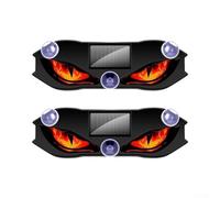 Lámpara LED Ojos para demonio ABS para carga Dual Solar Tipo-C | para carga dual solar y USB, modos para verde , visible de noche, sin cables complejos, 2 unidades(Red)