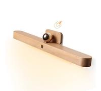 Lámpara LED para espejo de baño, 3.5W lámpara de pared de madera diseño magnético, lámpara de espejo regulable, rotación de 360°, luz de espejo de maquillaje recargable con interruptor táctil