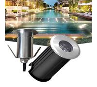 Lámpara LED para Exteriores, Foco LED de 12 V para Piscinas - Mini luz subacuática Impermeable, lámpara empotrable para Exteriores IP68, ángulo de Haz de 30° para Piscinas/escaleras, 3 W ama