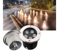 Lámpara LED para Exteriores, Foco LED Verde de 24 W para Exteriores, Acero Inoxidable Impermeable IP67, lámpara Redonda de bajo Perfil para iluminación de jardín, iluminación empotrada de ba
