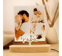Lámpara LED personalizada con fotos y texto. Lámparas personalizadas para Día del Padre. Regalos originales para Padres. Detallas para papás.