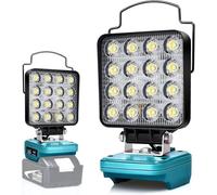 Lámpara LED recargable para Makita 18 V, 48 W, luz de trabajo a batería con tipo C y carga USB (sin batería)