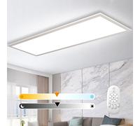 Lámpara LED Regulable para Techo 100x25cm, Panel 28 W con Control Remoto y Función de Memoria, Luz Indirecta de alta Intensidad 2700 K-6500 K, Lámpara Ultradelgada para Oficina, Sala de Estar y Cocina