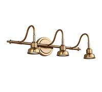 Lámpara LED Retro Antigua de Espejo de Baño, Luz Vintage Impermeable Ajustable, Iluminación Elegante, Aplique de Latón, 15W, D53cm, Luz Natural