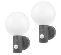 Lámpara LED sensor movimiento Maclean 15W gris IP65 2 piezas MCE515 GR