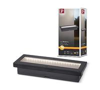 Lámpara LED solar empotrable en suelo Paulmann Domenic, 3000 K, negra | IP67, apto para exteriores, luz difusa, blanco cálido 3000 K, batería sustituible con herramientas
