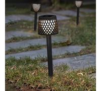 Lámpara LED solar Gretita de Newgarden, negra, con estaca, juego de 4 unidades
