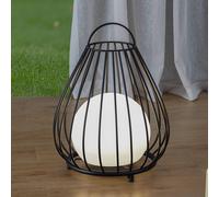 Lámpara LED solar Kelda de Lindby, negra, metal, 38 cm, atenuable.